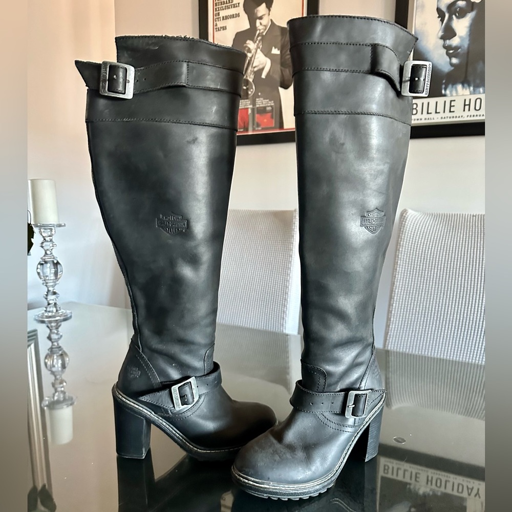 Harley Davidson Rare Black Knee/Over Knee Riding Boots 7.5